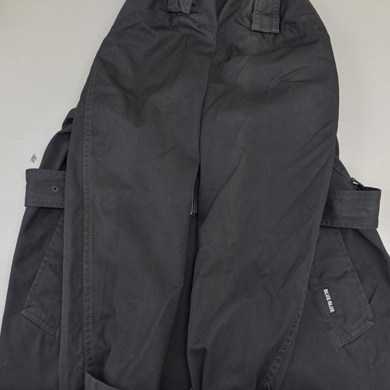 ブルーブルー BLUE BLUE コート トレンチコート 700057-544 JK1647 日本製 ベルト付 トレンチ 1 黒 / ブラック / black メンズ USED 古着 中古 50124933