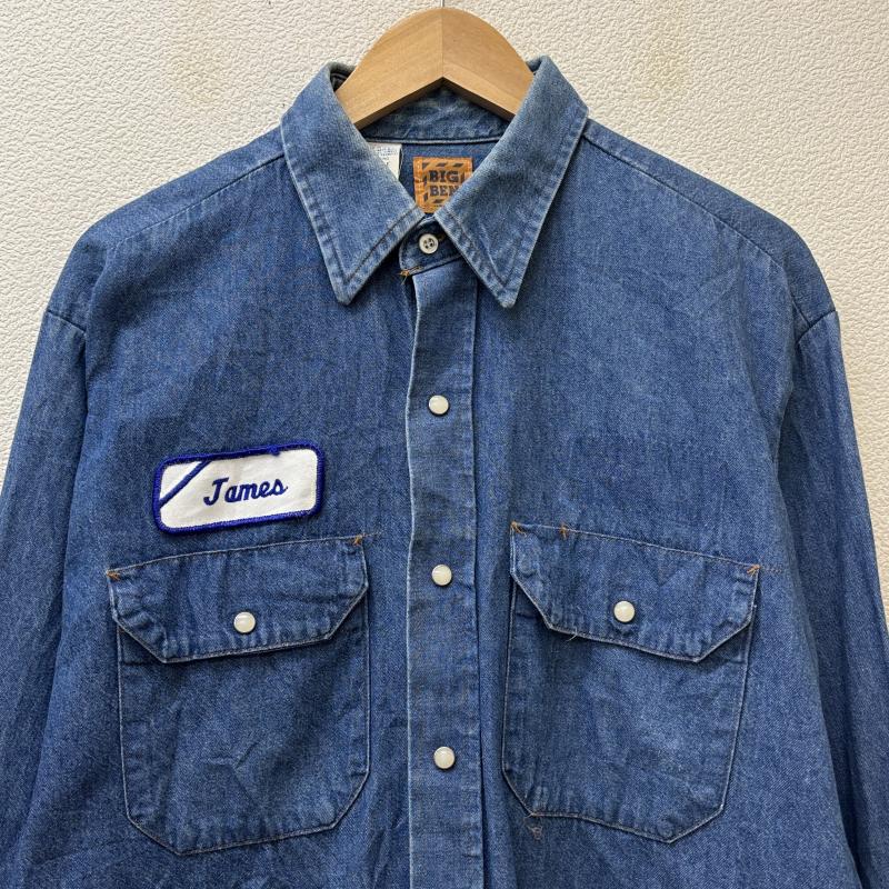 ビッグベン BIGBEN シャツ、ブラウス 長袖 80年代頃 ビンテージ USA製 ネームワッペン デニム ワーク L メンズ USED 古着 中古 50124952