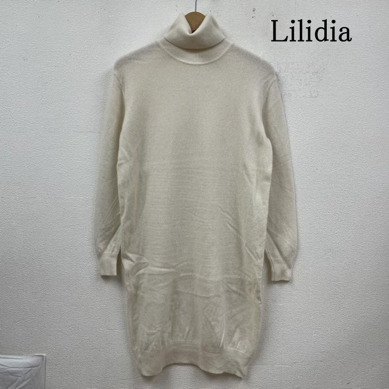 リリディア Lilidia ニット、セーター 長袖 カシミヤ 100％ ニット タートルネック セーター 長袖 ロング丈 1 無地 白 / ホワイト / white レディース USED 古着 中古 50125005