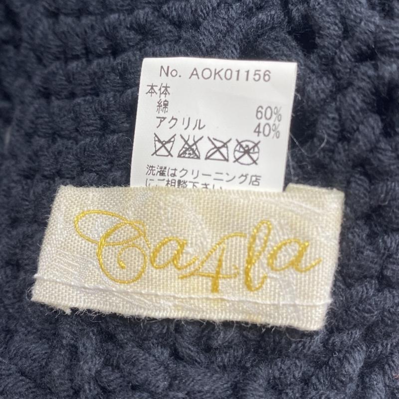 カシラ CA4LA 帽子 ニット帽 ビーニー ローゲージ アクリル混 コットン AOK01156 ユニセックス - 黒 / ブラック / black レディース USED 古着 中古 50125041