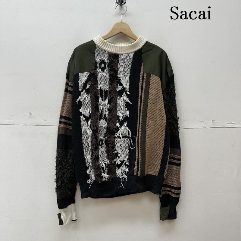サカイ Sacai ニット、セーター 長袖 22SS Rug Jacquard Knit Pullover ナイロン 切替 ラグ ジャガード ニット 22-02749M 1 マルチカラー / マルチカラー / multicolor メンズ USED 古着 中古 50125090