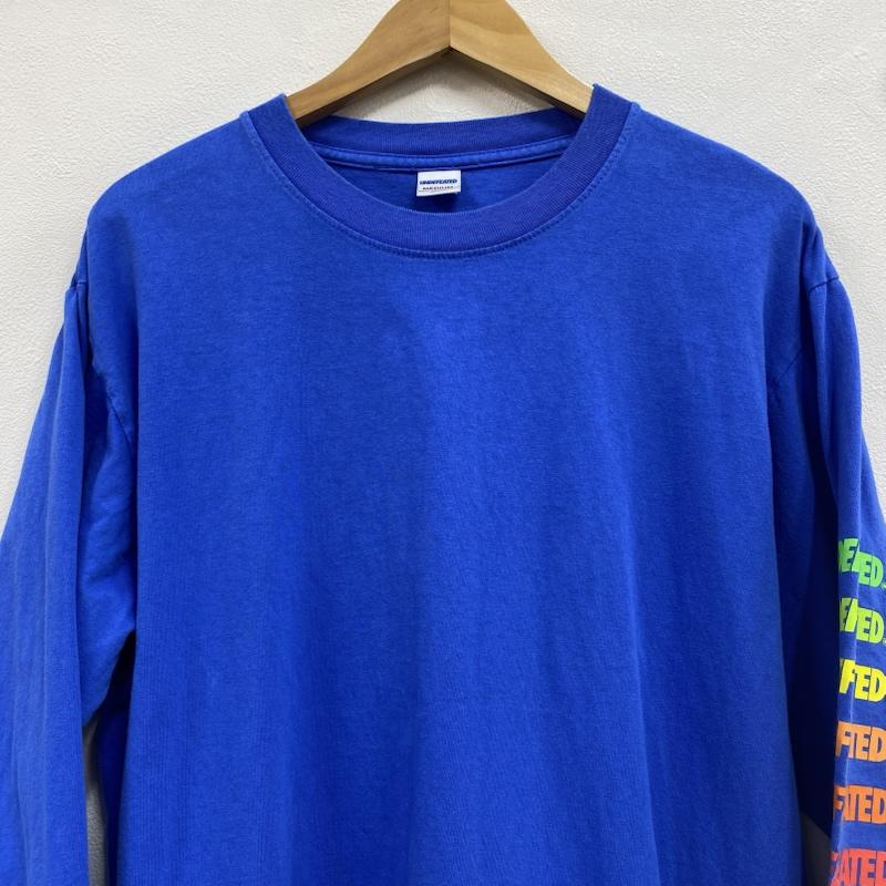 アンディフィーテッド UNDEFEATED Tシャツ 長袖 クルーネック 袖ロゴ プリント 190077001013 M ロゴ、文字 X プリント 青 / ブルー / blue メンズ USED 古着 中古 50125152