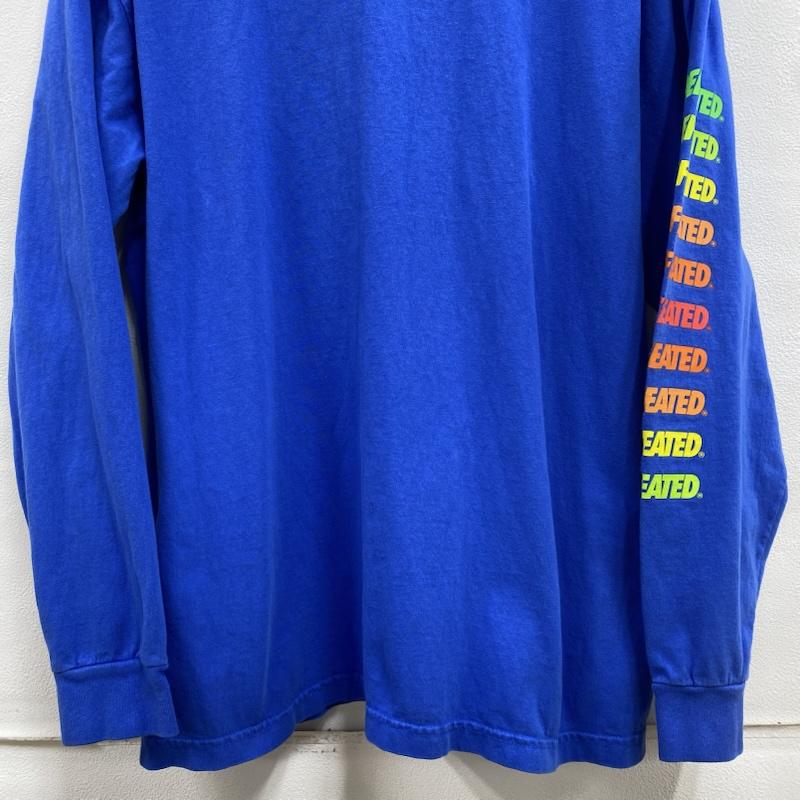 アンディフィーテッド UNDEFEATED Tシャツ 長袖 クルーネック 袖ロゴ プリント 190077001013 M ロゴ、文字 X プリント 青 / ブルー / blue メンズ USED 古着 中古 50125152