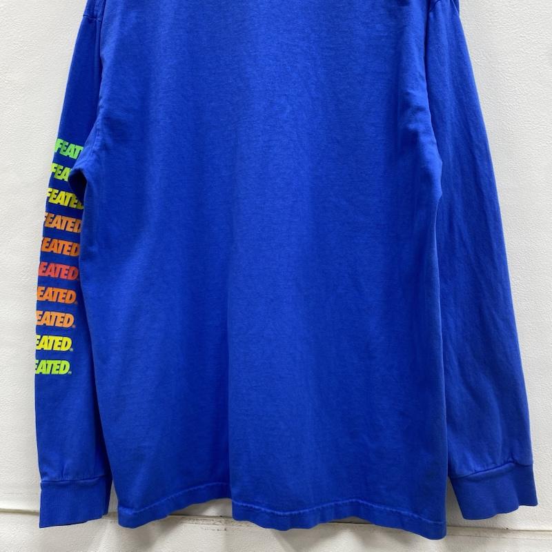 アンディフィーテッド UNDEFEATED Tシャツ 長袖 クルーネック 袖ロゴ プリント 190077001013 M ロゴ、文字 X プリント 青 / ブルー / blue メンズ USED 古着 中古 50125152