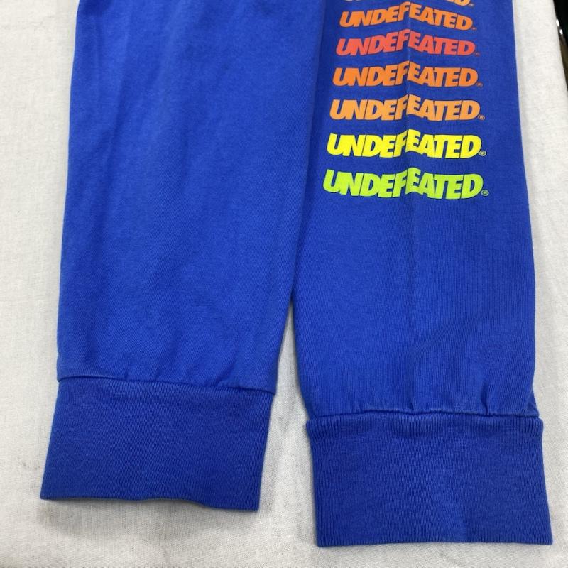アンディフィーテッド UNDEFEATED Tシャツ 長袖 クルーネック 袖ロゴ プリント 190077001013 M ロゴ、文字 X プリント 青 / ブルー / blue メンズ USED 古着 中古 50125152