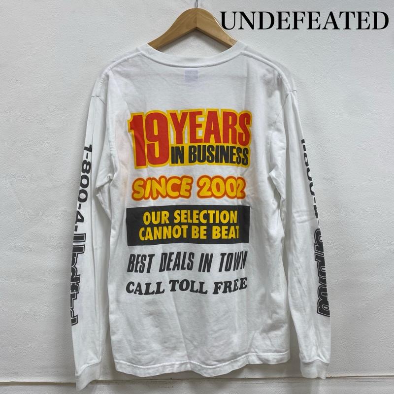 アンディフィーテッド UNDEFEATED Tシャツ 長袖 クルーネック 袖ロゴ 両面プリント 207078001004 M ロゴ、文字 X プリント 白 / ホワイト / white メンズ USED 古着 中古 50125153