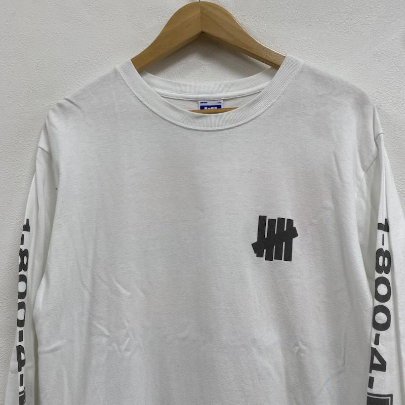 アンディフィーテッド UNDEFEATED Tシャツ 長袖 クルーネック 袖ロゴ 両面プリント 207078001004 M ロゴ、文字 X プリント 白 / ホワイト / white メンズ USED 古着 中古 50125153