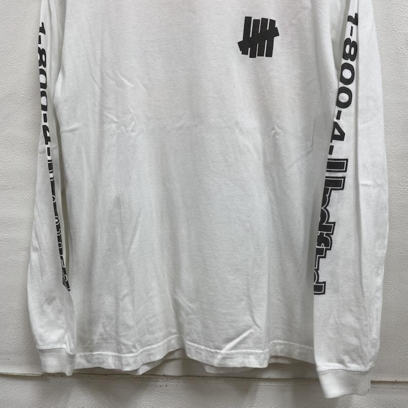 アンディフィーテッド UNDEFEATED Tシャツ 長袖 クルーネック 袖ロゴ 両面プリント 207078001004 M ロゴ、文字 X プリント 白 / ホワイト / white メンズ USED 古着 中古 50125153