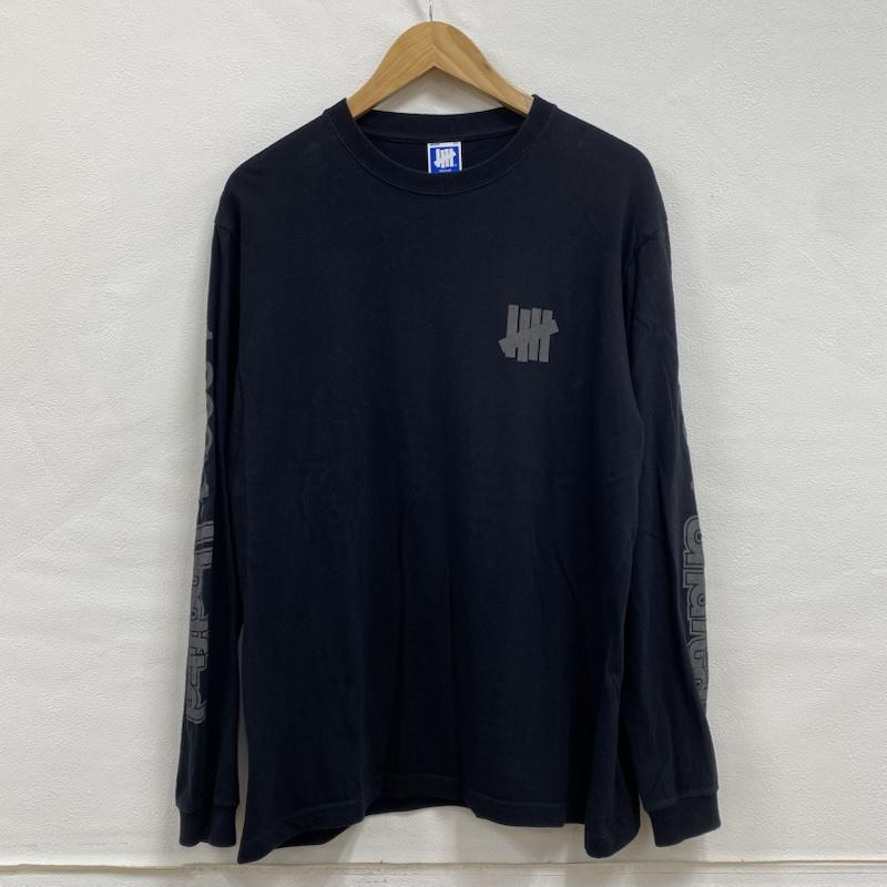 アンディフィーテッド UNDEFEATED Tシャツ 長袖 クルーネック 袖ロゴ 両面プリント 207078001004 M ロゴ、文字 X プリント 黒 / ブラック / black メンズ USED 古着 中古 50125154
