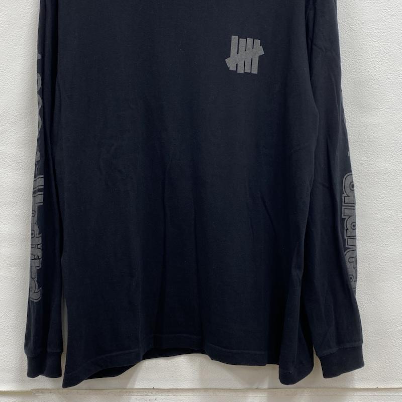 アンディフィーテッド UNDEFEATED Tシャツ 長袖 クルーネック 袖ロゴ 両面プリント 207078001004 M ロゴ、文字 X プリント 黒 / ブラック / black メンズ USED 古着 中古 50125154