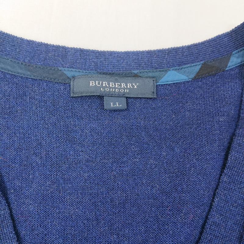 バーバリーロンドン Burberry London ベスト ベスト Burberry London バーバリーロンドン ニットベスト Vネック LL 無地 X ワンポイント X ロゴ、文字 紺 / ネイビー / navy メンズ USED 古着 中古 50125234