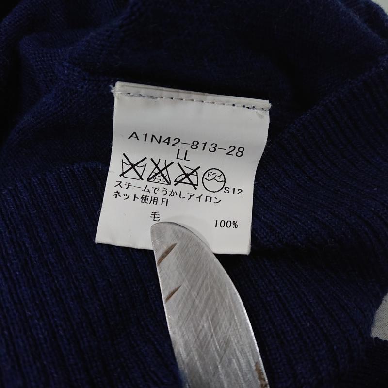 バーバリーロンドン Burberry London ベスト ベスト Burberry London バーバリーロンドン ニットベスト Vネック LL 無地 X ワンポイント X ロゴ、文字 紺 / ネイビー / navy メンズ USED 古着 中古 50125234