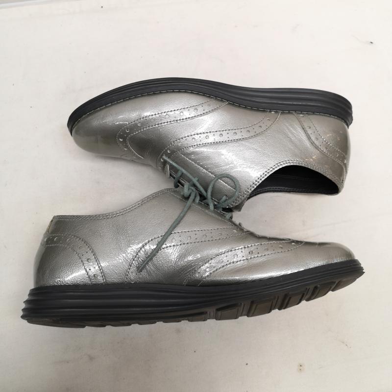 コールハーン COLE HAAN 革靴 革靴 ウィングチップ エナメル ルナグランド 23.5cm 銀 / シルバー / silver color レディース USED 古着 中古 50125273