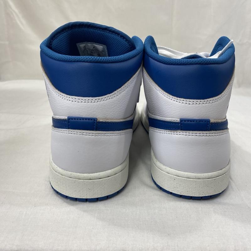 エアジョーダン AIR JORDAN スニーカー スニーカー NIKE JORDAN BRAND AIR JORDAN 1 MID SE WHITE/INDUSTRIAL BLUE-SAIL US10/28cm US：10 ロゴ、文字 白 / ホワイト / white X 青 / ブルー / blue メンズ USED 古着 中古 50125361