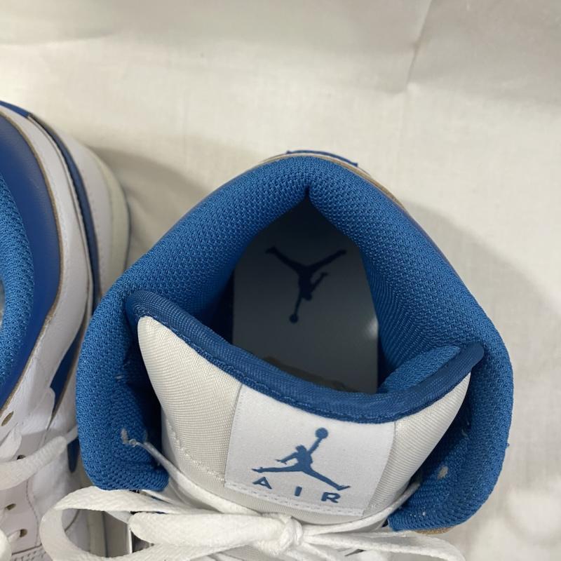 エアジョーダン AIR JORDAN スニーカー スニーカー NIKE JORDAN BRAND AIR JORDAN 1 MID SE WHITE/INDUSTRIAL BLUE-SAIL US10/28cm US：10 ロゴ、文字 白 / ホワイト / white X 青 / ブルー / blue メンズ USED 古着 中古 50125361