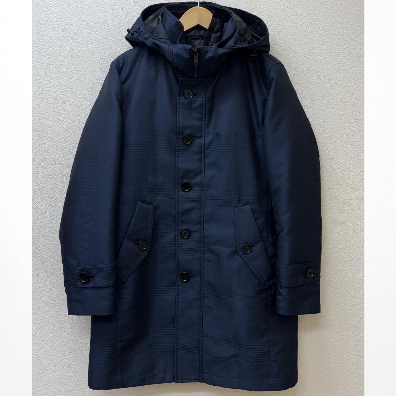 ブラックレーベル・クレストブリッジ BLACK LABEL CRESTBRIDGE コート ダウンコート 51F11-611-28 グレンチェック柄 ダウンライナー フード ミドル丈 2WAY M 紺 / ネイビー / navy メンズ USED 古着 中古 50125531