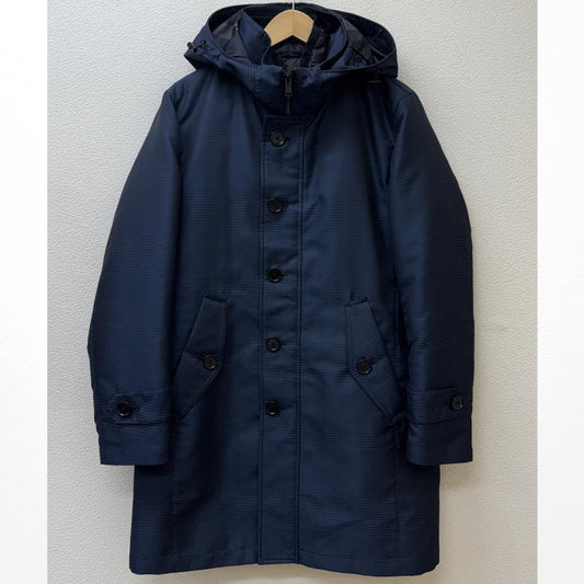 ブラックレーベル・クレストブリッジ BLACK LABEL CRESTBRIDGE コート ダウンコート 51F11-611-28 グレンチェック柄 ダウンライナー フード ミドル丈 2WAY M 紺 / ネイビー / navy メンズ USED 古着 中古 50125531