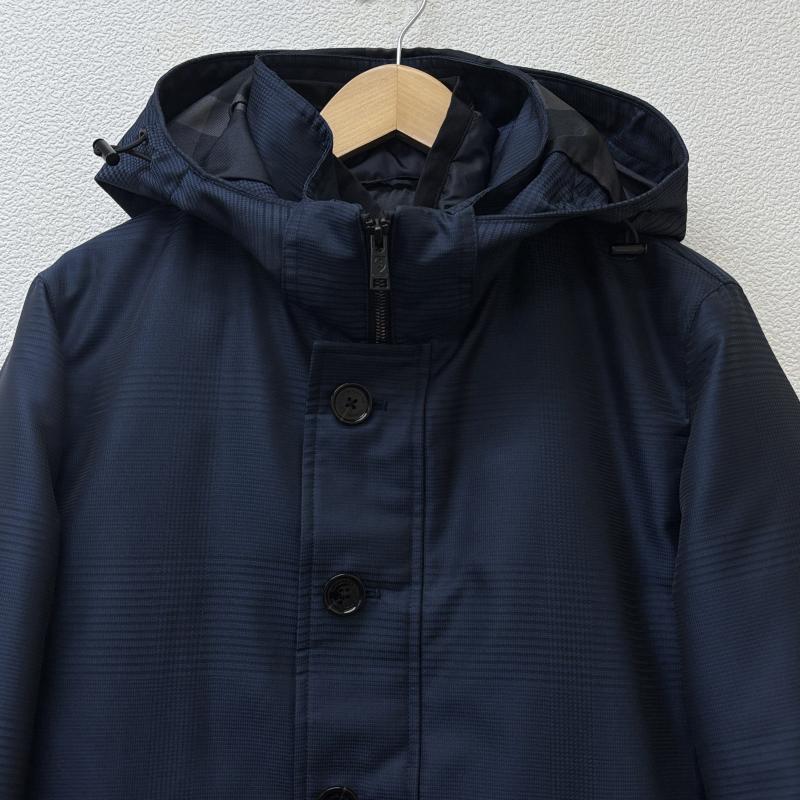 ブラックレーベル・クレストブリッジ BLACK LABEL CRESTBRIDGE コート ダウンコート 51F11-611-28 グレンチェック柄 ダウンライナー フード ミドル丈 2WAY M 紺 / ネイビー / navy メンズ USED 古着 中古 50125531