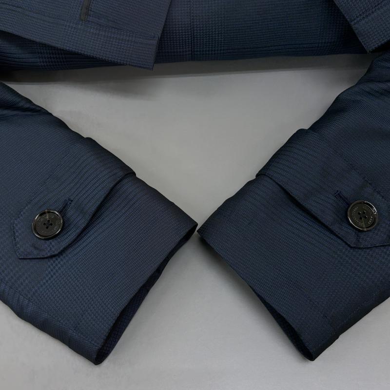 ブラックレーベル・クレストブリッジ BLACK LABEL CRESTBRIDGE コート ダウンコート 51F11-611-28 グレンチェック柄 ダウンライナー フード ミドル丈 2WAY M 紺 / ネイビー / navy メンズ USED 古着 中古 50125531