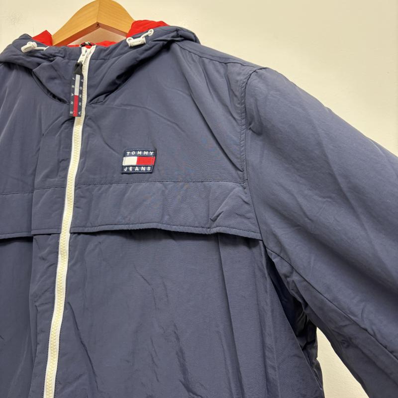 トミー ジーンズ TOMMY JEANS ジャケット、上着 ジャンパー、ブルゾン ソリッドカラーパデッドジャケット DM14448 フラッグ L 紺 / ネイビー / navy メンズ USED 古着 中古 50125594