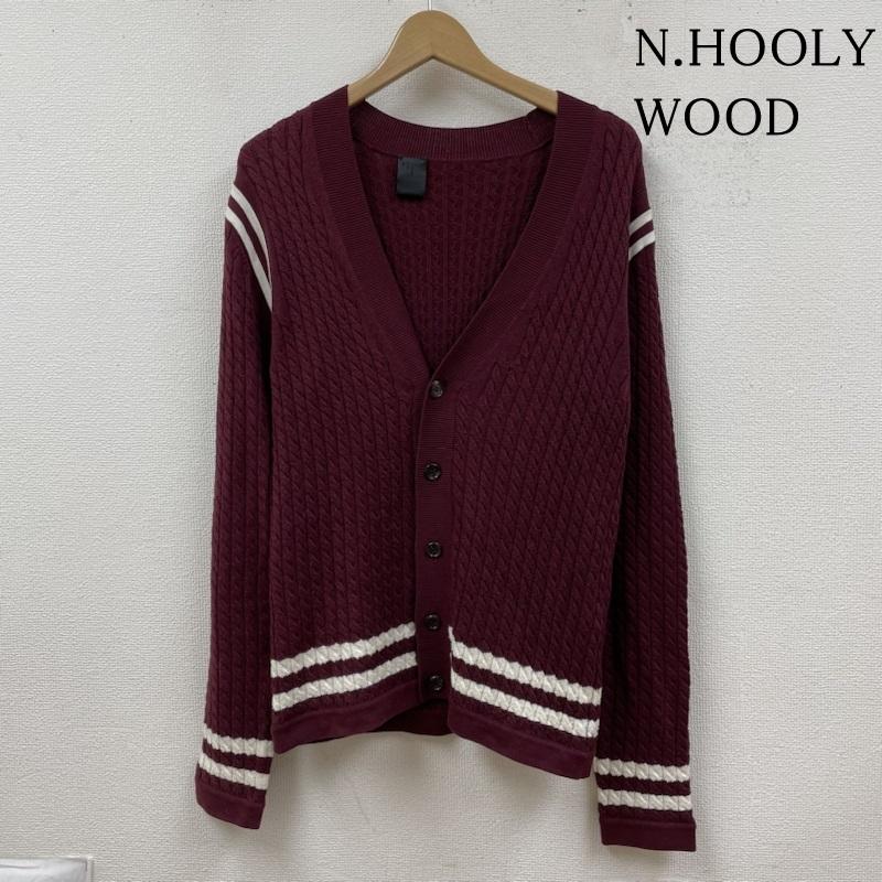 エヌハリウッド N.HOOLYWOOD カーディガン 長袖 長袖 カーディガン ニット セーター コットン ライン 薄手 251-KT01 peg 36 無地 えんじ / ワインレッド / dark red メンズ USED 古着 中古 50125623