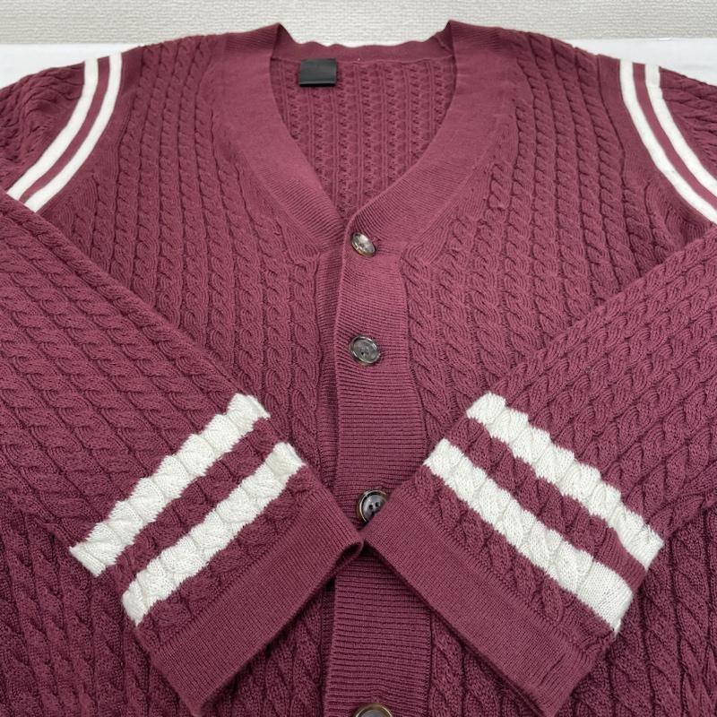 エヌハリウッド N.HOOLYWOOD カーディガン 長袖 長袖 カーディガン ニット セーター コットン ライン 薄手 251-KT01 peg 36 無地 えんじ / ワインレッド / dark red メンズ USED 古着 中古 50125623