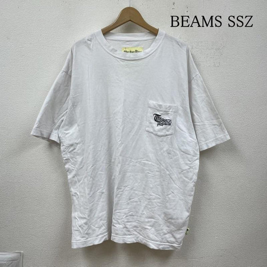 ビームス エスエスゼット BEAMS SSZ Tシャツ 半袖 半袖 Tシャツ ロゴ 刺繍 クルーネック シャツ カットソー L ロゴ、文字 X 刺繍 白 / ホワイト / white メンズ USED 古着 中古 50125657