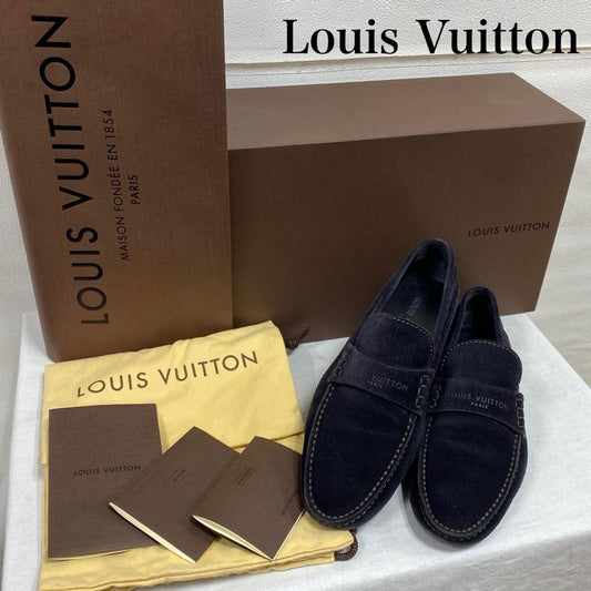 ルイヴィトン LOUIS VUITTON ローファー ローファー スエード ドライビングシューズ ND0170 26.5cm ロゴ、文字 黒 / ブラック / black メンズ USED 古着 中古 50125687