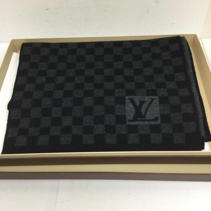 ルイヴィトン LOUIS VUITTON マフラー マフラー M74200/エシャルプ/プティ/ダミエ/マフラー/ウール/BLK/総柄/ユニセックス - 総柄 黒 / ブラック / black メンズ USED 古着 中古 50125941