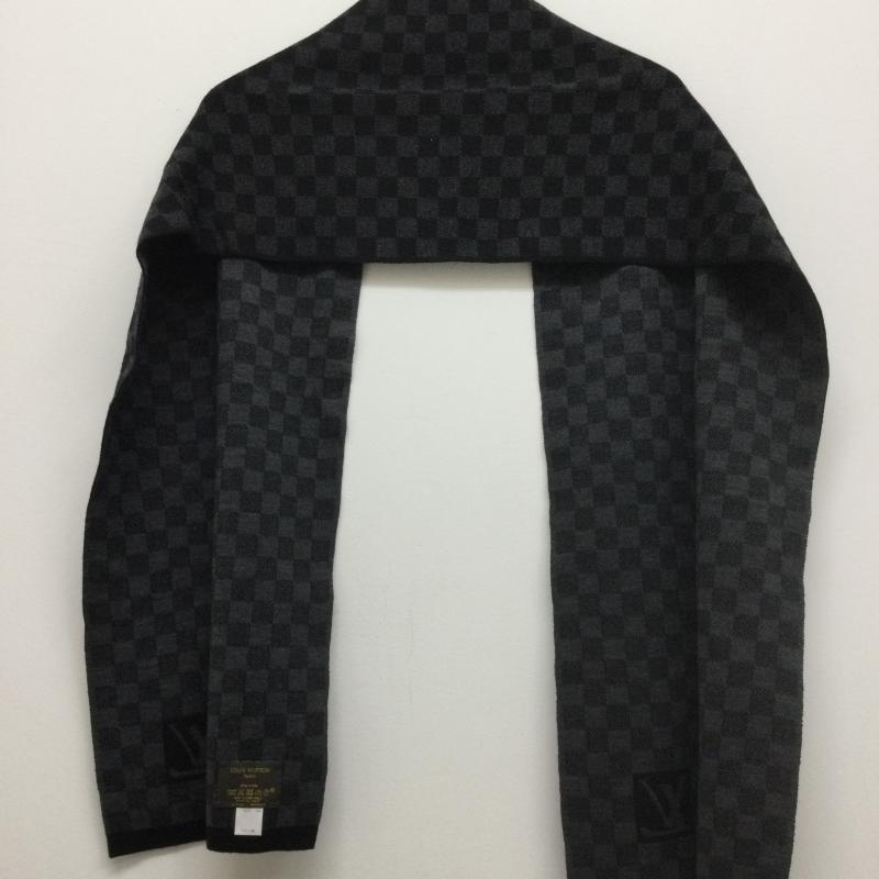 ルイヴィトン LOUIS VUITTON マフラー マフラー M74200/エシャルプ/プティ/ダミエ/マフラー/ウール/BLK/総柄/ユニセックス - 総柄 黒 / ブラック / black メンズ USED 古着 中古 50125941