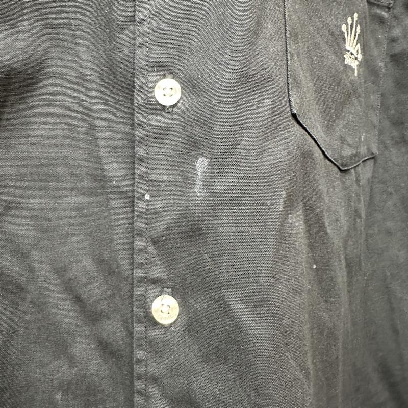 ステューシー STUSSY シャツ、ブラウス 長袖 クラウン ロゴ ライン シャツ S 黒 / ブラック / black メンズ USED 古着 中古 50125946