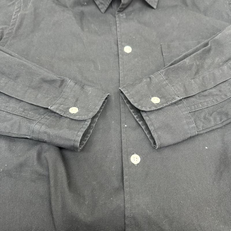 ステューシー STUSSY シャツ、ブラウス 長袖 クラウン ロゴ ライン シャツ S 黒 / ブラック / black メンズ USED 古着 中古 50125946