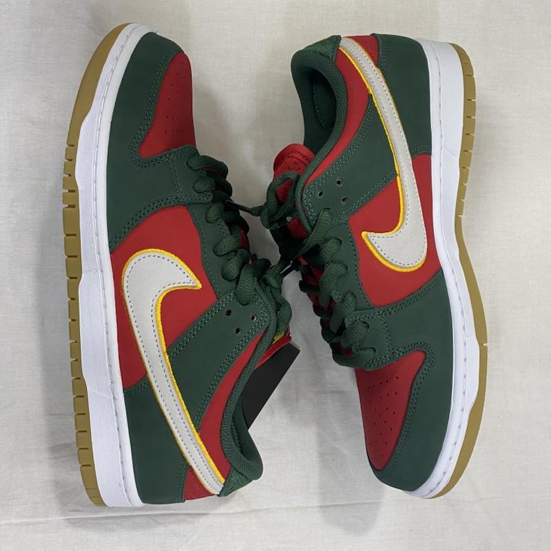 ナイキエスビー NIKE SB スニーカー スニーカー FZ1287-300 Nike SB Dunk Low PRM Seattle Supersonics/Fir and Fire Red US9.5/27.5cm US：9.5 ロゴ、文字 赤 / レッド / red X 緑 / グリーン / green メンズ USED 古着 中古 50125955