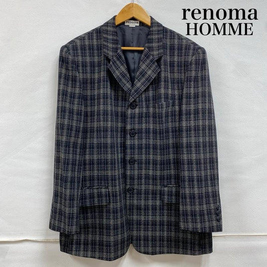 レノマ renoma ジャケット、上着 ジャケット、ブレザー PARIS HOMME オールド 4B シングル テーラード チェック - チェック メンズ USED 古着 中古 50125990