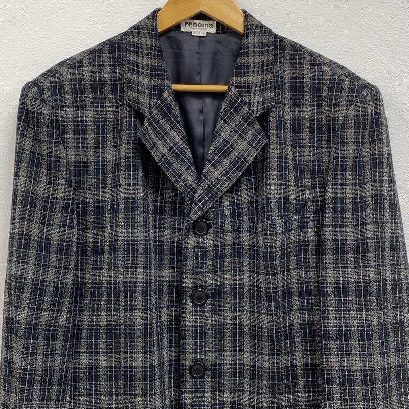 レノマ renoma ジャケット、上着 ジャケット、ブレザー PARIS HOMME オールド 4B シングル テーラード チェック - チェック メンズ USED 古着 中古 50125990