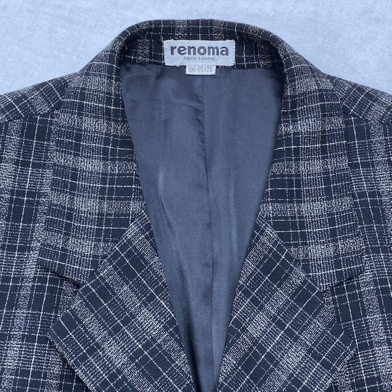 レノマ renoma ジャケット、上着 ジャケット、ブレザー PARIS HOMME オールド 4B シングル テーラード チェック - チェック メンズ USED 古着 中古 50125990
