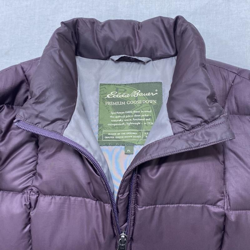 エディーバウアー Eddie Bauer ジャケット、上着 ダウンジャケット プレミアムグースダウン スタンドカラー フルジップ Aライン 006-8044 L 紫 / パープル / purple レディース USED 古着 中古 50126003