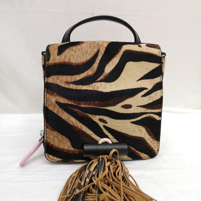 ケンゾー KENZO ショルダーバッグ ショルダーバッグ Sailor pony hair leather bag ハラコ ゼブラ 2WAY ショルダー バッグ - 茶 / ブラウン / brown X 桃 / ピンク / pink レディース USED 古着 中古 50126010