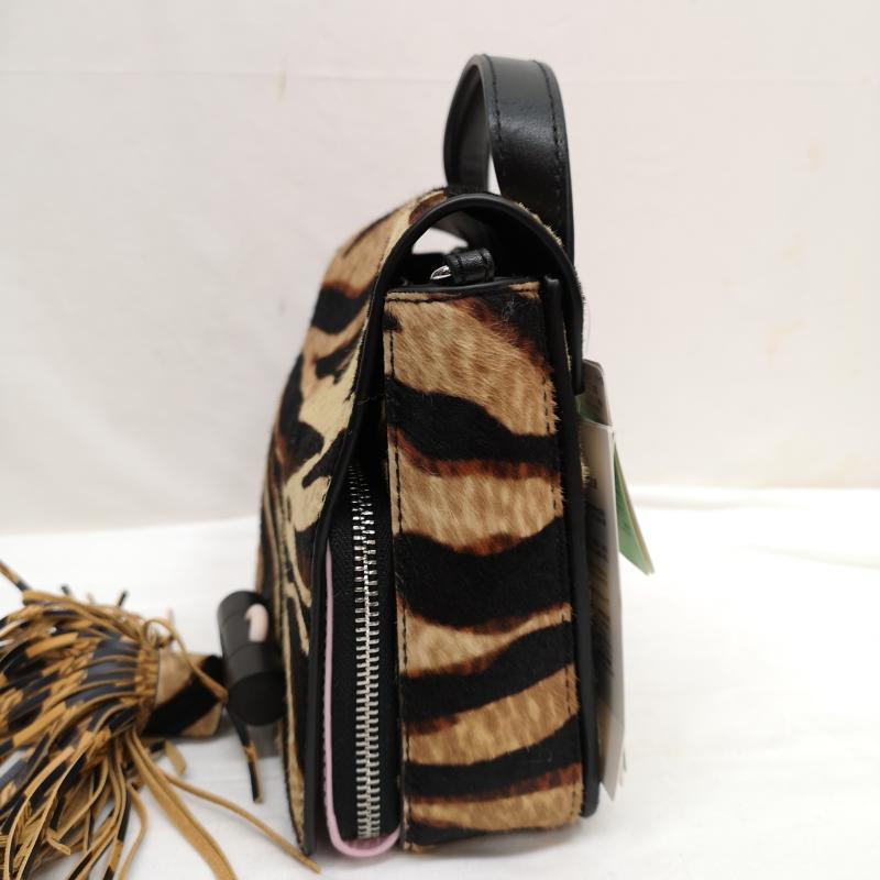 ケンゾー KENZO ショルダーバッグ ショルダーバッグ Sailor pony hair leather bag ハラコ ゼブラ 2WAY ショルダー バッグ - 茶 / ブラウン / brown X 桃 / ピンク / pink レディース USED 古着 中古 50126010