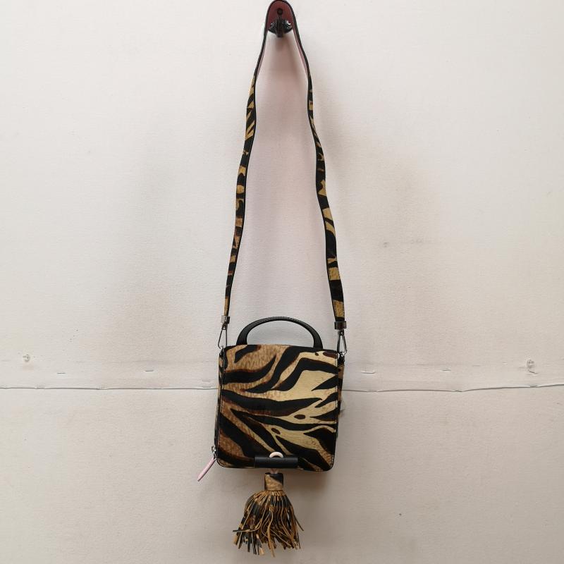 ケンゾー KENZO ショルダーバッグ ショルダーバッグ Sailor pony hair leather bag ハラコ ゼブラ 2WAY ショルダー バッグ - 茶 / ブラウン / brown X 桃 / ピンク / pink レディース USED 古着 中古 50126010