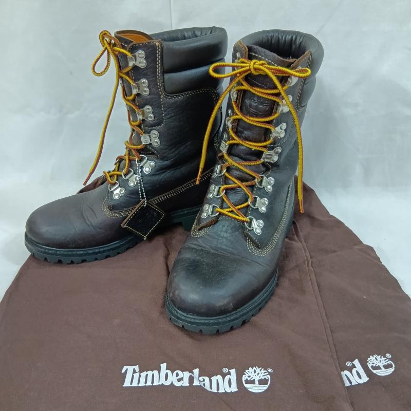 ティンバーランド Timberland ブーツ 一般 Timberland ティンバーランド ICON Super Boot スーパーブーツ 40th Anniversary レースアップブーツ 5910R 1973足限定 US：8 無地 X ロゴ、文字 ダークブラウン / ダークブラウン / メンズ USED 古着 中古 50126033