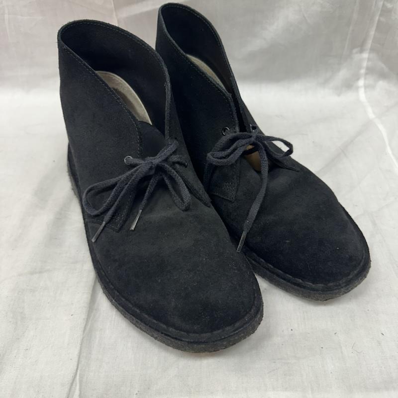 クラークス Clarks カジュアルシューズ カジュアルシューズ デザートブーツ チャッカ レースアップ スウェード US：9 黒 / ブラック / black メンズ USED 古着 中古 50126100