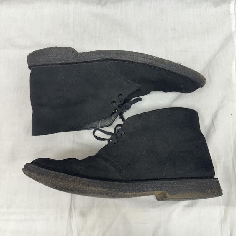 クラークス Clarks カジュアルシューズ カジュアルシューズ デザートブーツ チャッカ レースアップ スウェード US：9 黒 / ブラック / black メンズ USED 古着 中古 50126100