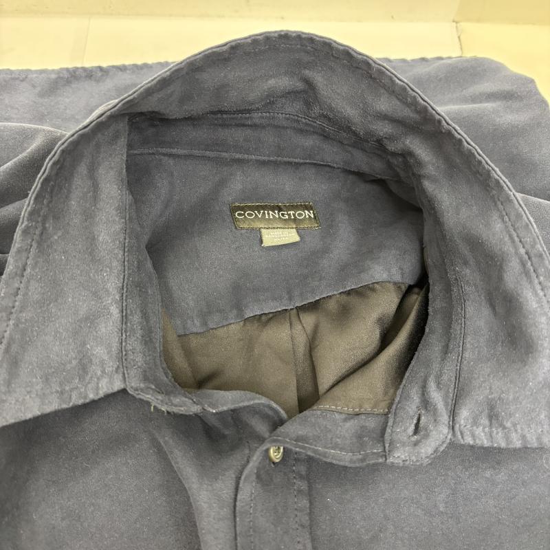 ＵＳＥＤ古着 USED/古着 シャツ、ブラウス 長袖 COVINGTON コビントン フェイクスエードシャツ XL 紺 / ネイビー / navy メンズ USED 古着 中古 50126155
