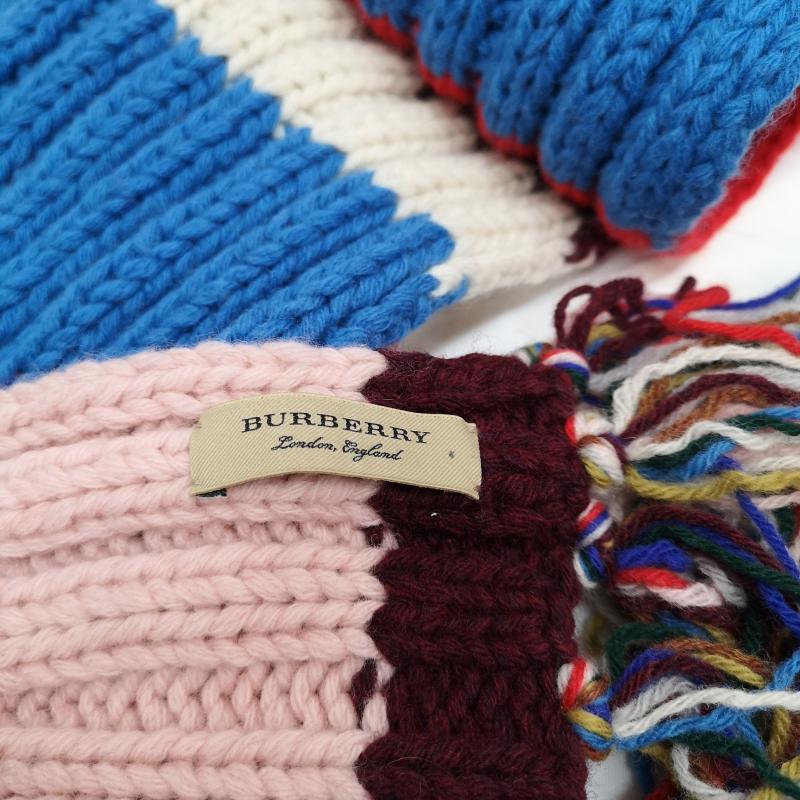 バーバリー BURBERRY マフラー マフラー フリンジ マルチ ボーダー マフラー ウール 4065375 - メンズ USED 古着 中古 50126218
