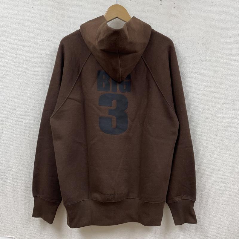 ティーエムティー TMT パーカー 長袖 RETROSPECT BIG HOLIDAY YOURS BIG3 ロゴ プルオーバー パーカー XL ロゴ、文字 X プリント 茶 / ブラウン / brown メンズ USED 古着 中古 50126259