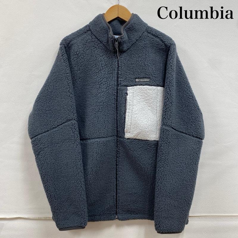 コロンビア Columbia ジャケット、上着 ジャンパー、ブルゾン Mountainside Heavyweight Sherpa Fleece Jacket フルジップ ヘビーウェイト シェルパ フリース AM0790 M ロゴ、文字 灰 / グレー / gray X 白 / ホワイト / white メンズ USED 古着 中古 50126400