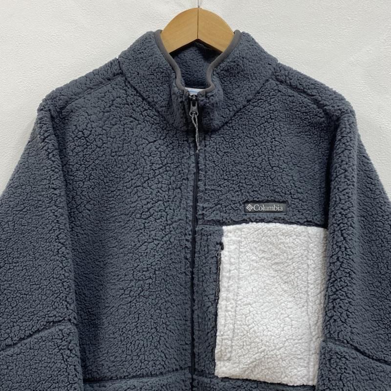 コロンビア Columbia ジャケット、上着 ジャンパー、ブルゾン Mountainside Heavyweight Sherpa Fleece Jacket フルジップ ヘビーウェイト シェルパ フリース AM0790 M ロゴ、文字 灰 / グレー / gray X 白 / ホワイト / white メンズ USED 古着 中古 50126400