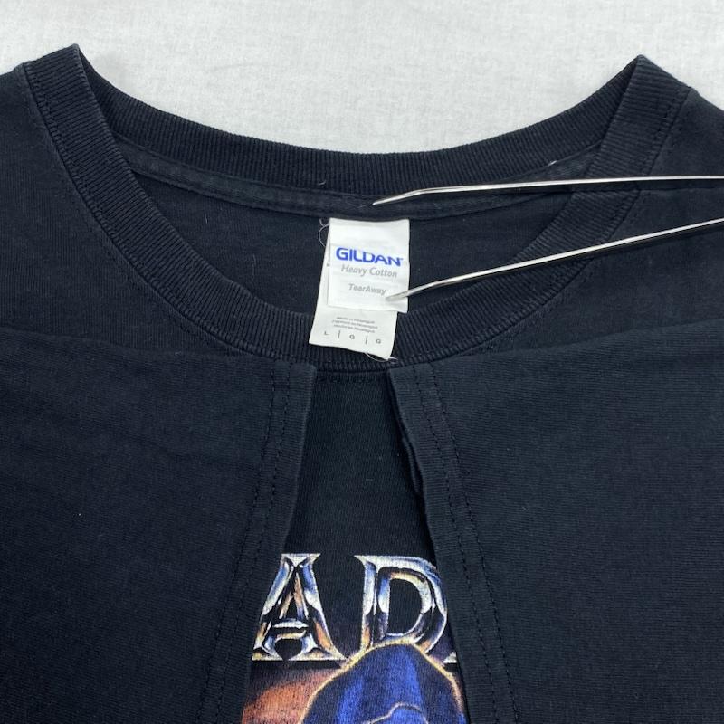 ギルダン GILDAN Tシャツ 半袖 MEGADETH メガデス バンドT バンT ロックT メタル L ロゴ、文字 X プリント 黒 / ブラック / black メンズ USED 古着 中古 50126430