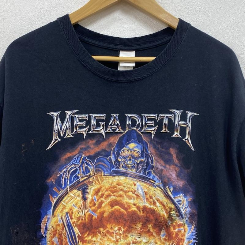 ギルダン GILDAN Tシャツ 半袖 MEGADETH メガデス バンドT バンT ロックT メタル L ロゴ、文字 X プリント 黒 / ブラック / black メンズ USED 古着 中古 50126430